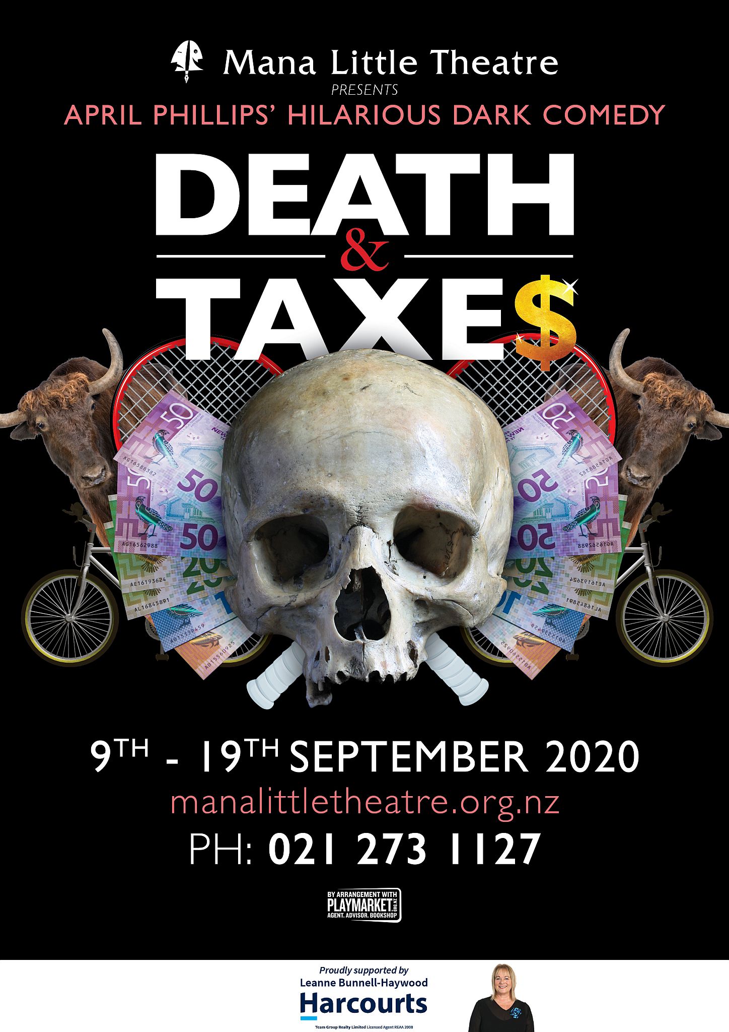 Death & Taxe$ poster, artwork by Blair McLean